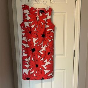 Ronni Nicole Red Floral Midi Dress